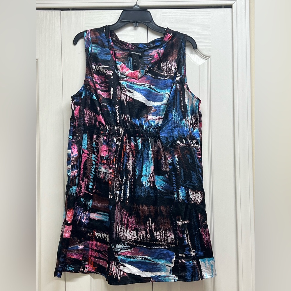 Lane Bryant Colorful Abstract Sleeveless  Long Tunic Top Size 14